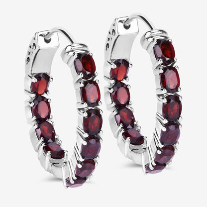 4.00 Carat Genuine Garnet .925 Sterling Silver Earrings by Bids.com