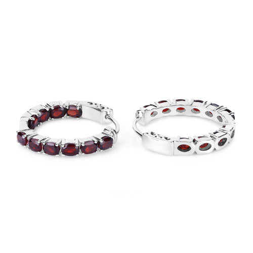 4.00 Carat Genuine Garnet .925 Sterling Silver Earrings by Bids.com