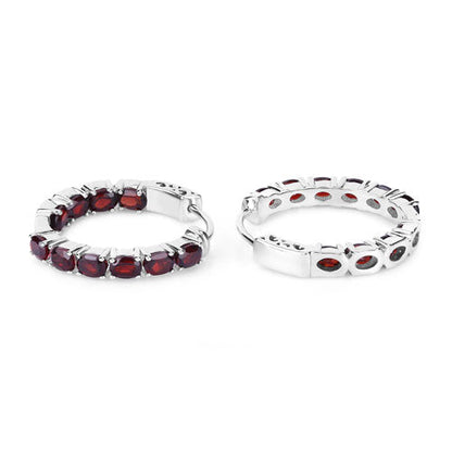 4.00 Carat Genuine Garnet .925 Sterling Silver Earrings by Bids.com