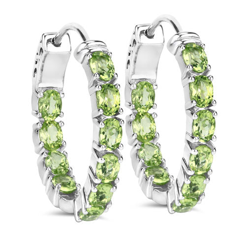 3.40 Carat Genuine Peridot .925 Sterling Silver Earrings by Bids.com