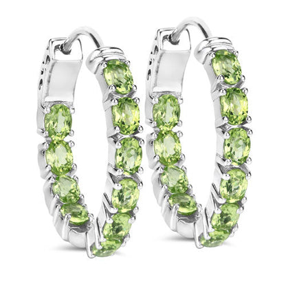 3.40 Carat Genuine Peridot .925 Sterling Silver Earrings by Bids.com