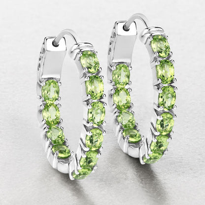 3.40 Carat Genuine Peridot .925 Sterling Silver Earrings by Bids.com