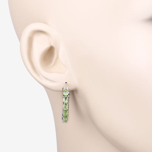 3.40 Carat Genuine Peridot .925 Sterling Silver Earrings by Bids.com