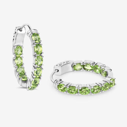 3.40 Carat Genuine Peridot .925 Sterling Silver Earrings by Bids.com