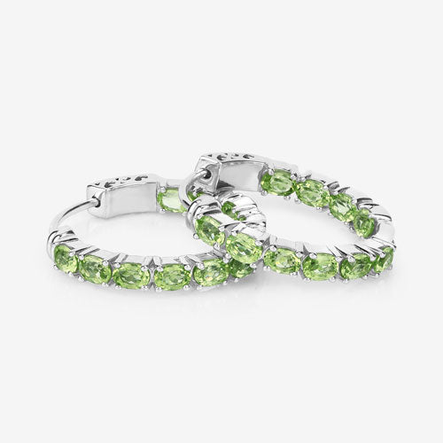 3.40 Carat Genuine Peridot .925 Sterling Silver Earrings by Bids.com