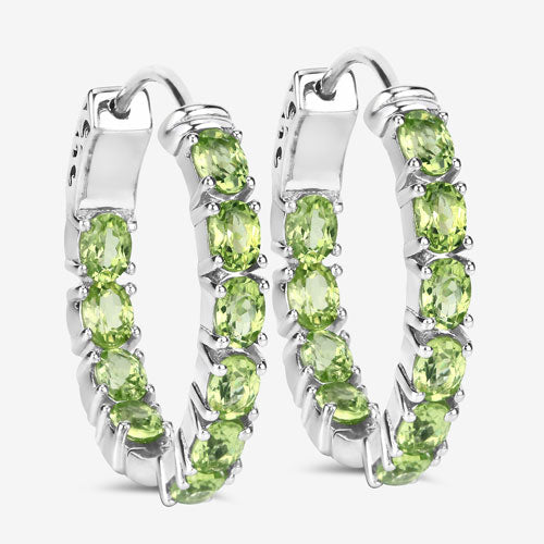 3.40 Carat Genuine Peridot .925 Sterling Silver Earrings by Bids.com