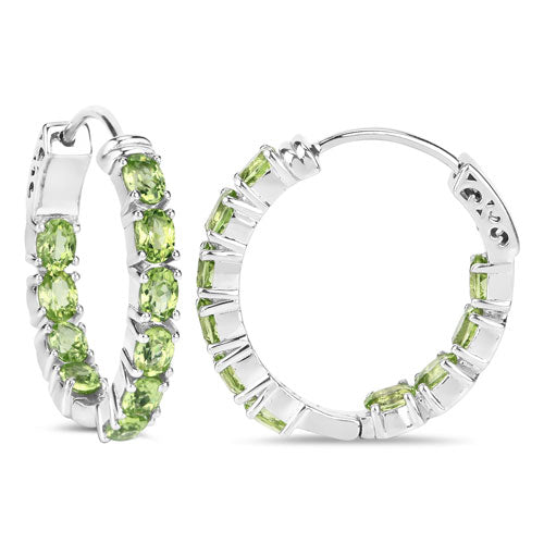 3.40 Carat Genuine Peridot .925 Sterling Silver Earrings by Bids.com