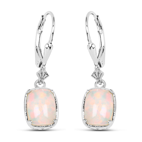 2.52 Carat Genuine Ethiopian Opal .925 Sterling Silver Earrings  DestGlow