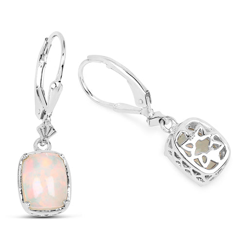 2.52 Carat Genuine Ethiopian Opal .925 Sterling Silver Earrings  DestGlow