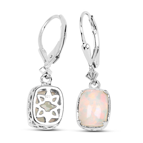 2.52 Carat Genuine Ethiopian Opal .925 Sterling Silver Earrings  DestGlow