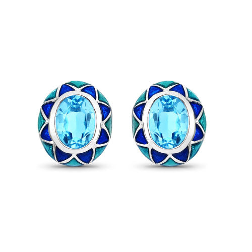 2.90 Carat Genuine Swiss Blue Topaz .925 Sterling Silver Earrings by Bids.com