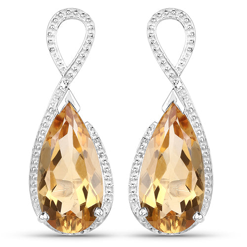 10.04 Carat Genuine Citrine .925 Sterling Silver Earrings  DestGlow