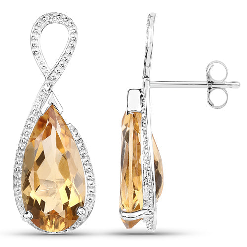10.04 Carat Genuine Citrine .925 Sterling Silver Earrings  DestGlow