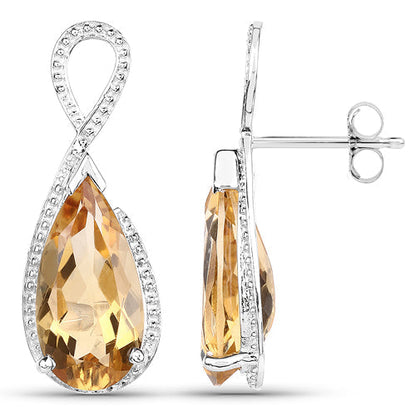 10.04 Carat Genuine Citrine .925 Sterling Silver Earrings  DestGlow