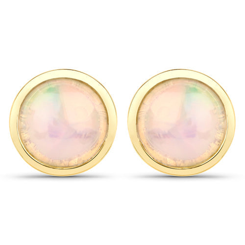 1.00 Carat Genuine Ethiopian Opal .925 Sterling Silver Earrings  DestGlow