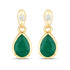 1.35 Carat Genuine Zambian Emerald and White Diamond 14K Yellow Gold Earrings  DestGlow