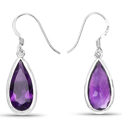 10.10 Carat Genuine Amethyst .925 Sterling Silver Earrings  DestGlow