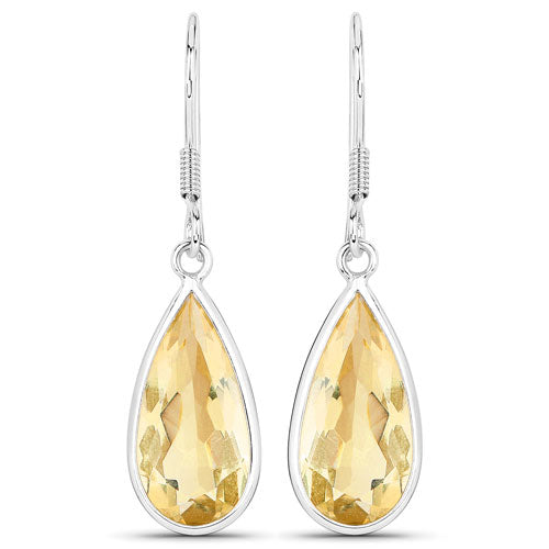10.04 Carat Genuine Citrine .925 Sterling Silver Earrings by Bids.com