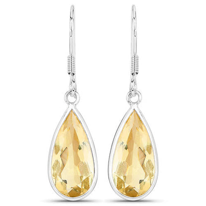 10.04 Carat Genuine Citrine .925 Sterling Silver Earrings by Bids.com