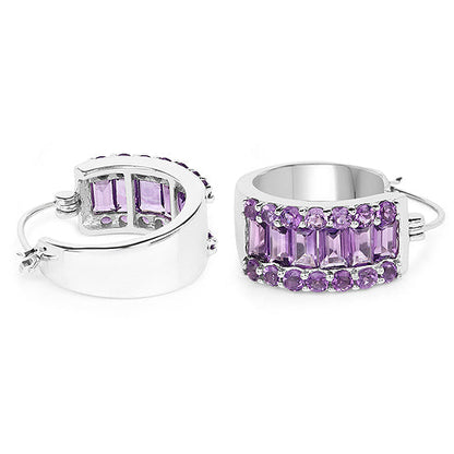 5.56 Carat Genuine Amethyst .925 Sterling Silver Earrings  DestGlow