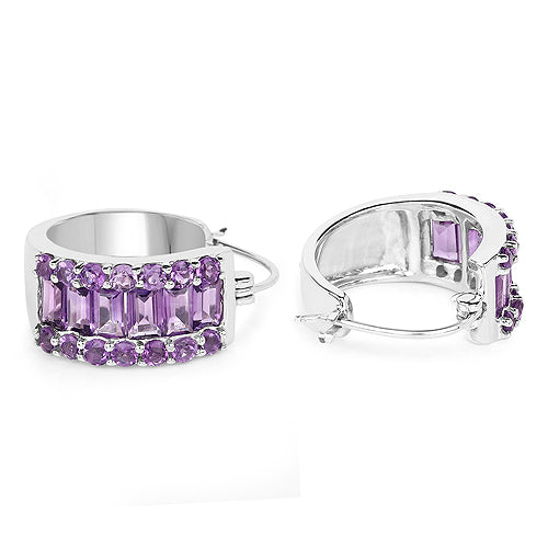 5.56 Carat Genuine Amethyst .925 Sterling Silver Earrings  DestGlow