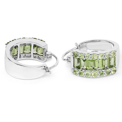 4.96 Carat Genuine Peridot .925 Sterling Silver Earrings  DestGlow