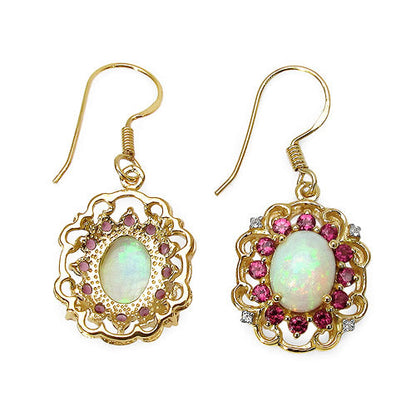 14K Yellow Gold Plated 4.94 Carat Genuine Multi Stones .925 Sterling Silver Earrings by Bids.com