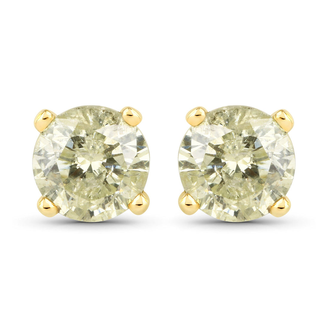1.15 Carat Genuine LB Diamond 14K Yellow Gold Earrings by Bids.com