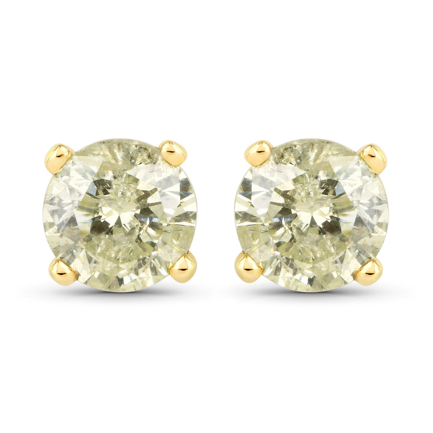 1.15 Carat Genuine LB Diamond 14K Yellow Gold Earrings by Bids.com