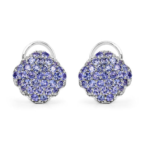 3.14 Carat Genuine Tanzanite .925 Sterling Silver Earrings  DestGlow