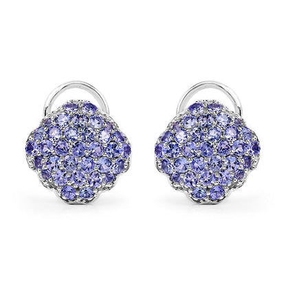 3.14 Carat Genuine Tanzanite .925 Sterling Silver Earrings  DestGlow