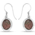 4.72 Carat Genuine Copper Bloom Drusy and White Topaz .925 Sterling Silver Earrings 