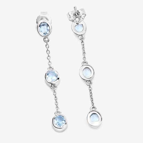 2.16 Carat Genuine Blue Topaz .925 Sterling Silver Earrings by Bids.com