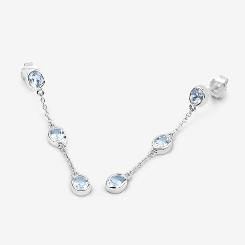 2.16 Carat Genuine Blue Topaz .925 Sterling Silver Earrings by Bids.com