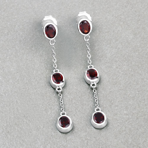 2.70 Carat Genuine Garnet .925 Sterling Silver Earrings by Bids.com