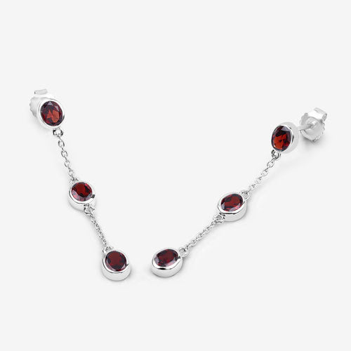 2.70 Carat Genuine Garnet .925 Sterling Silver Earrings by Bids.com
