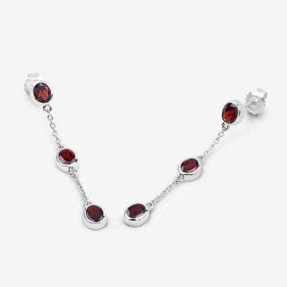 2.70 Carat Genuine Garnet .925 Sterling Silver Earrings by Bids.com