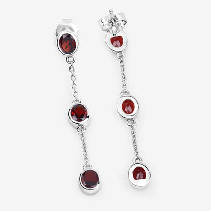 2.70 Carat Genuine Garnet .925 Sterling Silver Earrings by Bids.com
