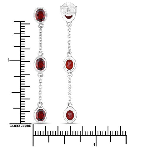 2.70 Carat Genuine Garnet .925 Sterling Silver Earrings by Bids.com