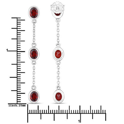 2.70 Carat Genuine Garnet .925 Sterling Silver Earrings by Bids.com