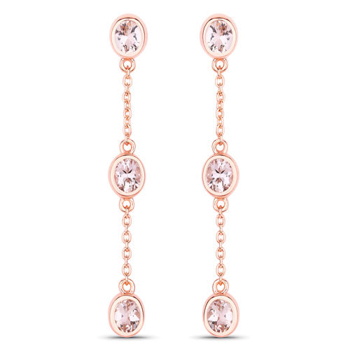 1.62 Carat Genuine Morganite .925 Sterling Silver Earrings by Bids.com