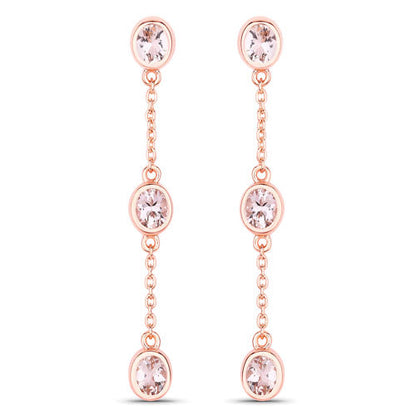 1.62 Carat Genuine Morganite .925 Sterling Silver Earrings by Bids.com