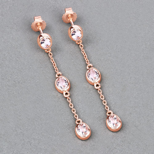1.62 Carat Genuine Morganite .925 Sterling Silver Earrings by Bids.com