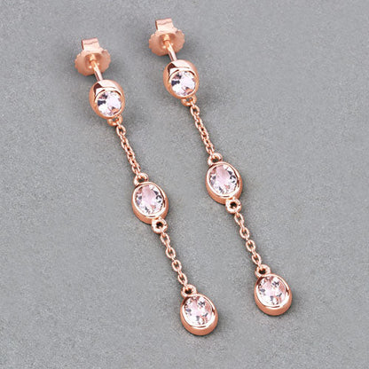 1.62 Carat Genuine Morganite .925 Sterling Silver Earrings by Bids.com