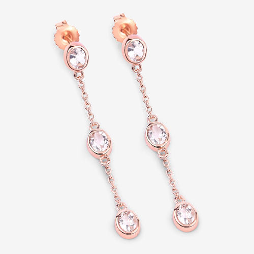 1.62 Carat Genuine Morganite .925 Sterling Silver Earrings by Bids.com