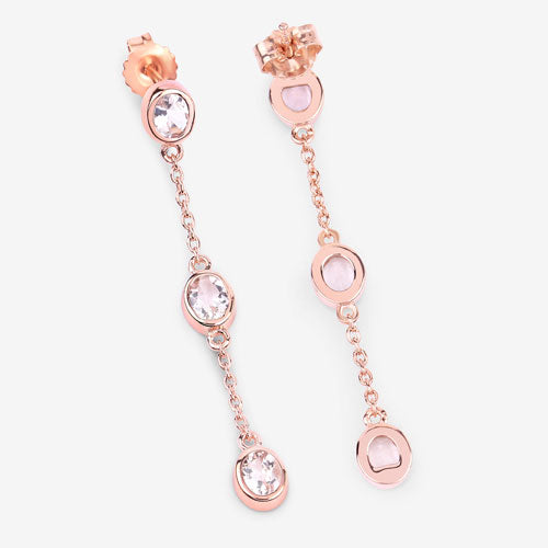 1.62 Carat Genuine Morganite .925 Sterling Silver Earrings by Bids.com