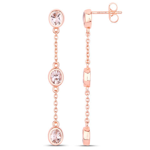 1.62 Carat Genuine Morganite .925 Sterling Silver Earrings by Bids.com