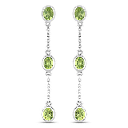 2.10 Carat Genuine Peridot .925 Sterling Silver Earrings by Bids.com