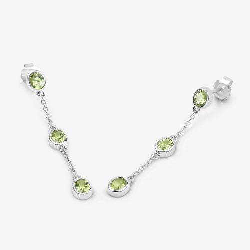 2.10 Carat Genuine Peridot .925 Sterling Silver Earrings by Bids.com