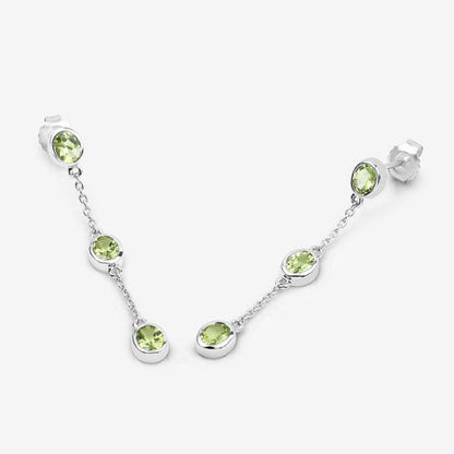 2.10 Carat Genuine Peridot .925 Sterling Silver Earrings by Bids.com